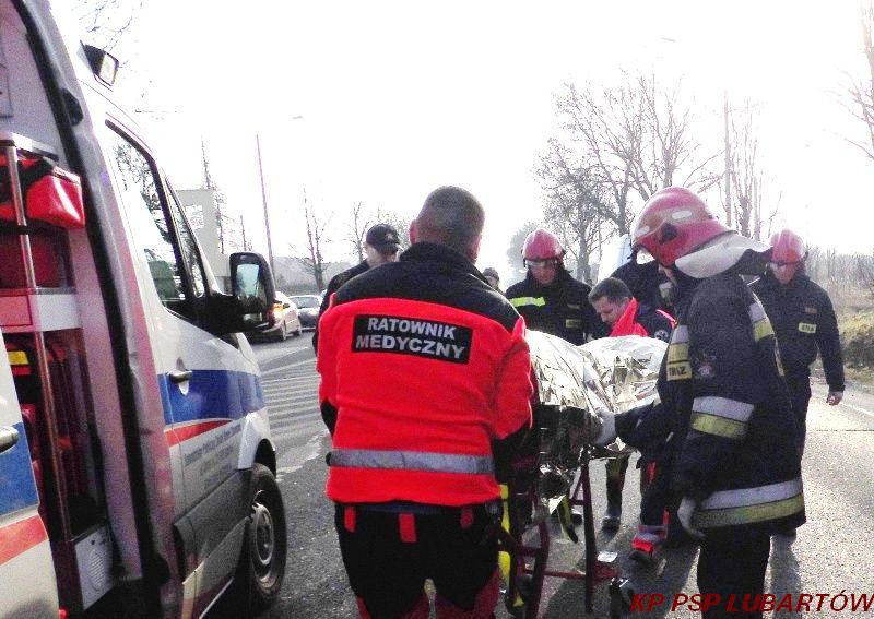 Potrącenie rowerzysty Lubartów 09.01.2014 r. - 1