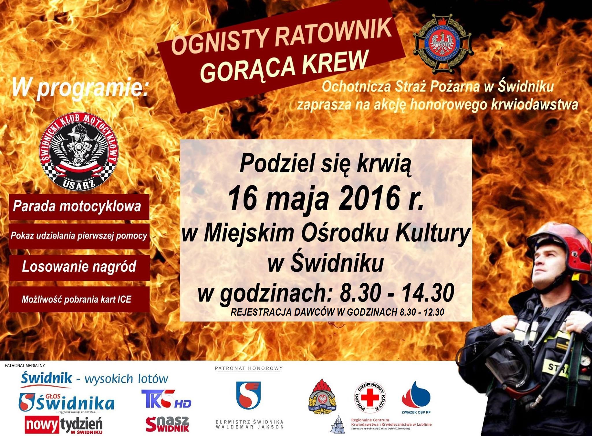 Plakat zbiórka krwi