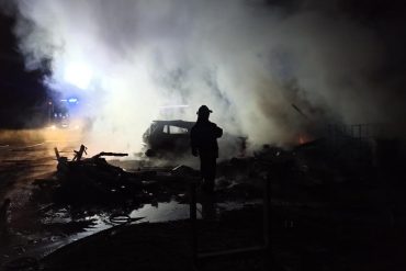 Pożar garażu w Majdanie Starym