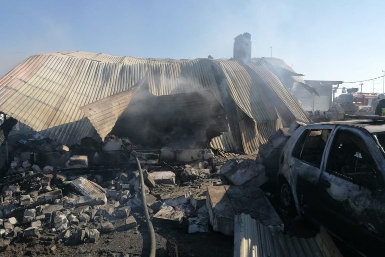 Zgliszcza budynku po wybuchu gazu