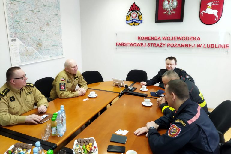 Spotkanie kierownictwa KW PSP w Lublinie z delegacją strażaków z Czech