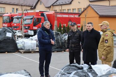 Lubelski Komendant Wojewódzki wraz z delegacją WFOŚiGW