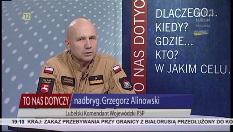 Lubelski Komendant Wojewódzki PSP nadbryg. Grzegorz Alinowski w programie TVP3 To nas dotyczy