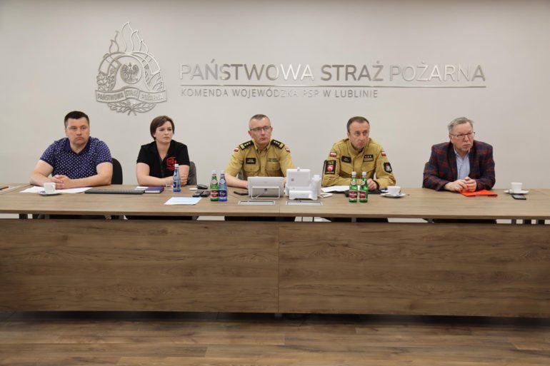 Szkolenie doskonalące Stanowisk Kierowania Komend Powiatowych/Miejskich i KW PSP woj. lubelskiego w zakresie współpracy z Centrum Powiadamiania Ratunkowego w Lublinie.